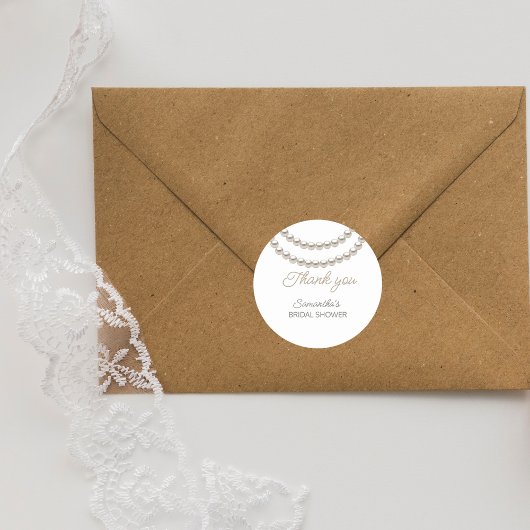Elegante Parels Bruidsfeest Ronde Sticker