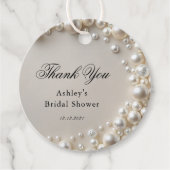 Elegante Parels Bruidsmeisjesfeest Bedankjes Labels (Voorkant)