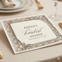 Elegante Parels Bruidsuitnodiging Servet