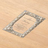 Elegante Parels Bruiloft Acryl Uitnodigingen (Laagn)