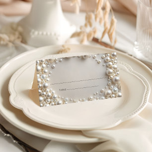 Elegante parels bruiloft plaatskaartje
