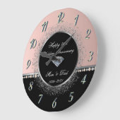 Elegante parels confetti 25e trouwdag grote klok (Hoek)