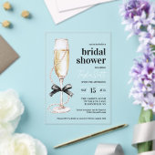 Elegante parels en Prosecco Acryl Uitnodigingen (Insitu (Huwelijk))