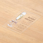 Elegante parels en Prosecco Acryl Uitnodigingen (Laagn)