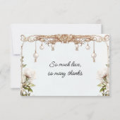 Elegante Parels en Prosecco Bedankkaart (Voorkant)