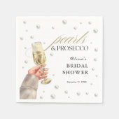 Elegante Parels en Prosecco Bruidsborrel Brunch Servet (Voorkant)