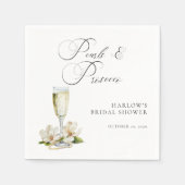Elegante Parels en Prosecco Bruidsdouche  Servet (Voorkant)
