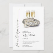 Elegante Parels en Prosecco Bruidsfeest  Kaart (Voorkant)