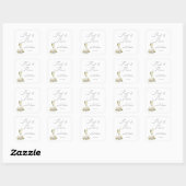 Elegante Parels en Prosecco Bruidsfeest Vierkante Sticker (Vel)