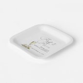 Elegante Parels en Prosecco Bruidsmeisjelfeest  Papieren Bordje (Gebogen)