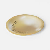 Elegante parels en prosecco bruiloftsborrel  papieren bordje (Gekanteld)