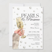 Elegante parels en Prosecco Brunch Vrijgezellenfee Kaart (Voorkant)