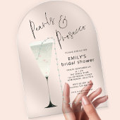 Elegante parels en Prosecco fluit Vrijgezellenfees Acryl Uitnodigingen