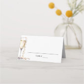 Elegante Parels en Prosecco Gevouwen Plaatskaart Plaatskaartje (Voorkant)