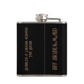 Elegante parels en Prosecco goud en zwart Heupfles (Achterkant)