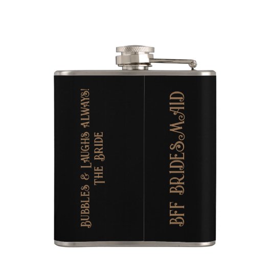 Elegante parels en Prosecco goud en zwart Heupfles (Achterkant)