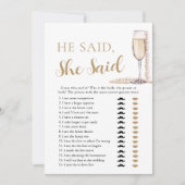 Elegante parels en prosecco Hij zei, ze zei spel Kaart (Voorkant)