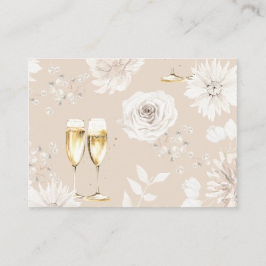 Elegante Parels en Prosecco Informatiekaartje (Achterkant)
