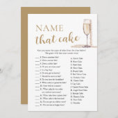 Elegante Parels en Prosecco Naam Dat Taart Spel Kaart (Voorkant / Achterkant)