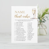 Elegante Parels en Prosecco Naam Dat Taart Spel Kaart (Staand voorkant)