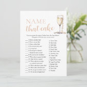 Elegante Parels en Prosecco Naam Dat Taart Spel Kaart (Staand voorkant)