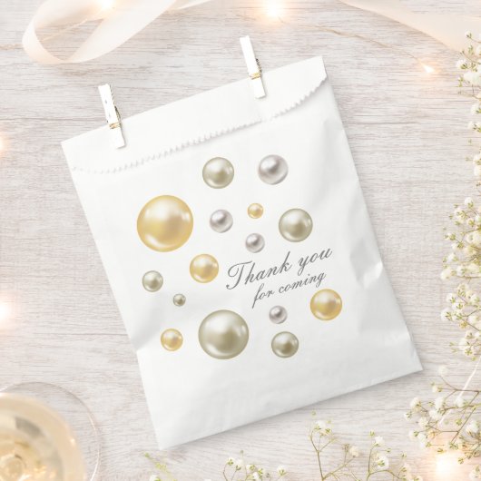 Elegante parels en prosecco vrijgezellenfeest bedankzakje (Geknipt)