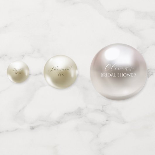 Elegante parels en prosecco vrijgezellenfeest confetti (Achterkanten)