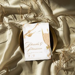 Elegante parels en prosecco vrijgezellenfeest kaart