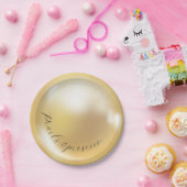 Elegante parels en prosecco vrijgezellenfeest papieren bordje (Feest)