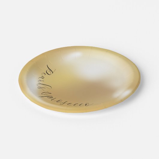 Elegante parels en prosecco vrijgezellenfeest papieren bordje (Gekanteld)