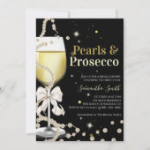 Elegante Parels en Prosecco Vrijgezellenfeest part Kaart (Voorkant)