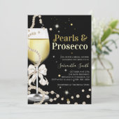 Elegante Parels en Prosecco Vrijgezellenfeest part Kaart (Staand voorkant)