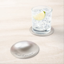 Elegante parels en prosecco vrijgezellenfeest ronde kartonnen onderzetter