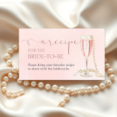 Elegante parels en roze Prosecco Recept Verzoek Informatiekaartje