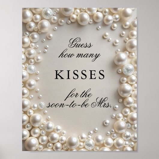 Elegante Parels Hoeveel Kussen Vrijgezellenfeest S Poster (Voorkant)