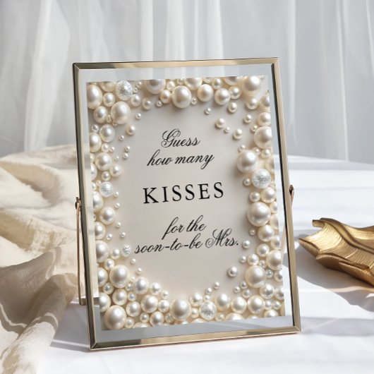 Elegante Parels Hoeveel Kussen Vrijgezellenfeest S Poster