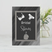 Elegante parels & lingerie douche uitnodiging (Staand voorkant)