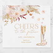 Elegante parels met Floral Sparkling Wijnetiket (Enkel label)