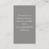 Elegante parels op Grey Wedding Website Kaart (Achterkant)