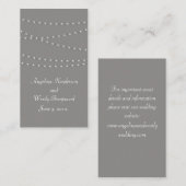 Elegante parels op Grey Wedding Website Kaart (Voorkant / Achterkant)