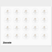 Elegante Parels & Prosecco Bruidsdiner Ronde Sticker (Vel)