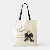 Elegante Parels & Prosecco Bruidsfeest Cadeau Tote Bag (Achterkant)