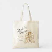 Elegante Parels & Prosecco Bruidsfeest Cadeau Tote Bag (Achterkant)