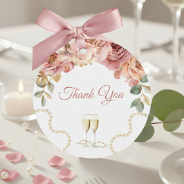 Elegante parels & Prosecco bruidsfeest favor tags Bedankjes Labels