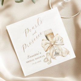 Elegante Parels & Prosecco Bruidsfeest Servet