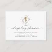 Elegante parels & Prosecco Display Douche Informatiekaartje (Voorkant)