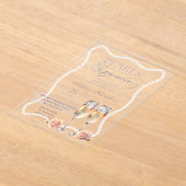 Elegante Parels & Prosecco Vrijgezellenfeest Acryl Uitnodigingen (Laagn)