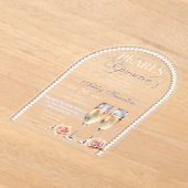 Elegante Parels & Prosecco Vrijgezellenfeest Acryl Uitnodigingen (Laagn)