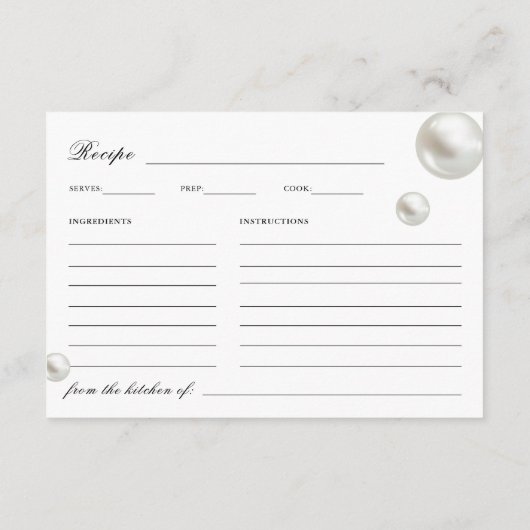 Elegante Parels & Prosecco Vrijgezellenfeest Recep Informatiekaartje (Achterkant)