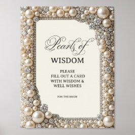 Elegante Parels van Wijsheid Bruidsuitnodiging Poster